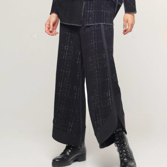 Ozai N Ku Mixed Pattern Wide-Leg Pants Palazzo - Picture 1 of 11